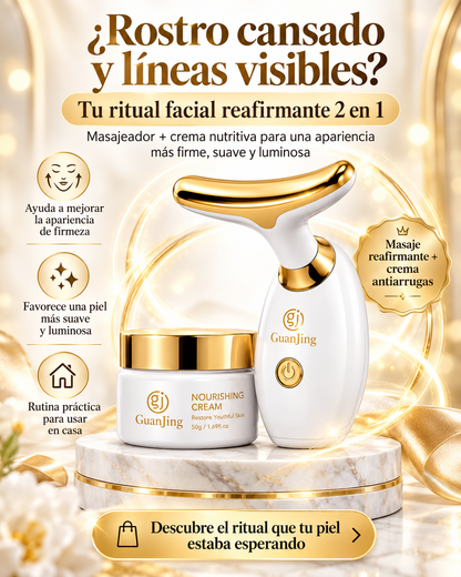 Kit Facial Crema Antiarrugas Y Masajeador Reafirmante