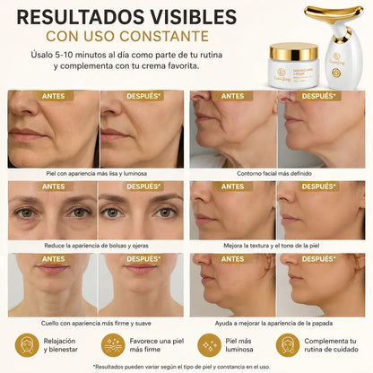 Kit Facial Crema Antiarrugas Y Masajeador Reafirmante