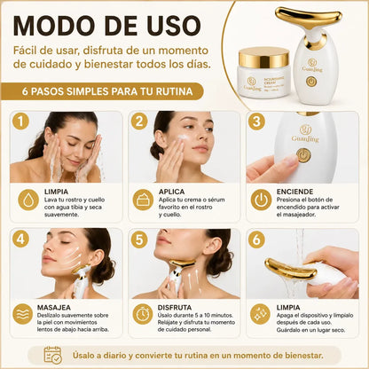 Kit Facial Crema Antiarrugas Y Masajeador Reafirmante