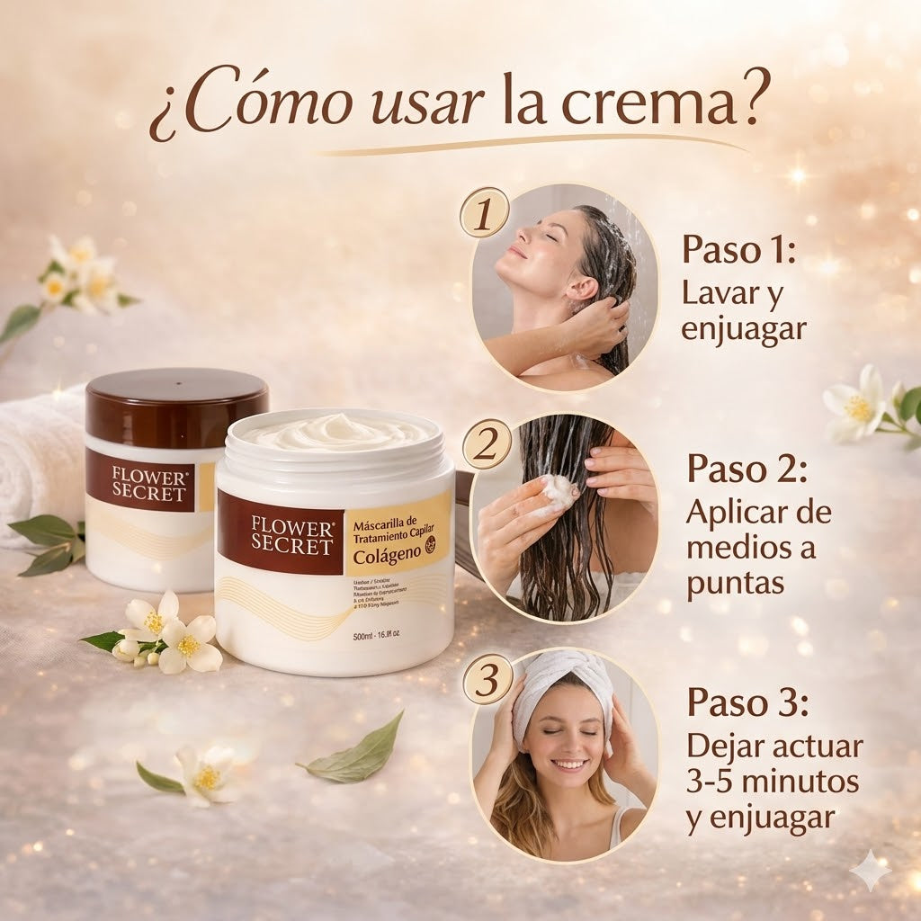 Crema Capilar Restauradora con Colágeno Flower Secret